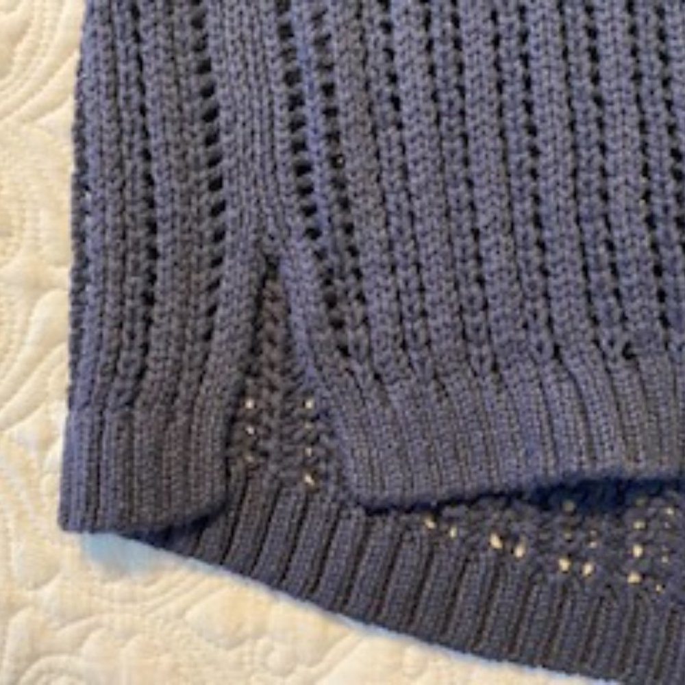 Talbots Open Stitch Navy Sweater Size M - Picture 2 of 3